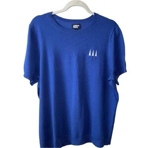 NWT Lands End Blue Sweater Knit Tee 1X 16W 18W Short Sleeve Pullover Top